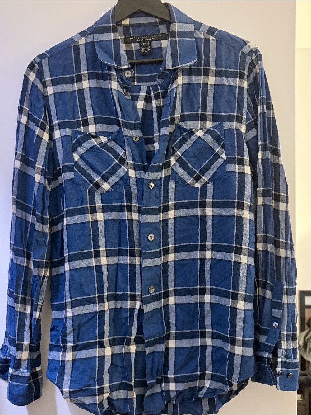 Marc By Marc Jacobs Blue and White Plaid Button-Down Shirt